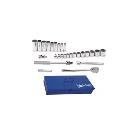 Snap-On WILLIAMS BRAND, 27 PCS TOOL SET /W TB-104, METAL TOOL BOX WSB-27FTB